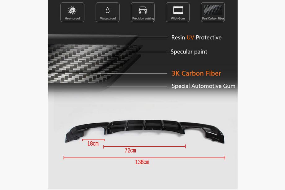 BMW 3-serie F30/F31 2012–2019 V4 bagkofangerdiffuser (til F30 M-Sport, kulfiber) Foto 6
