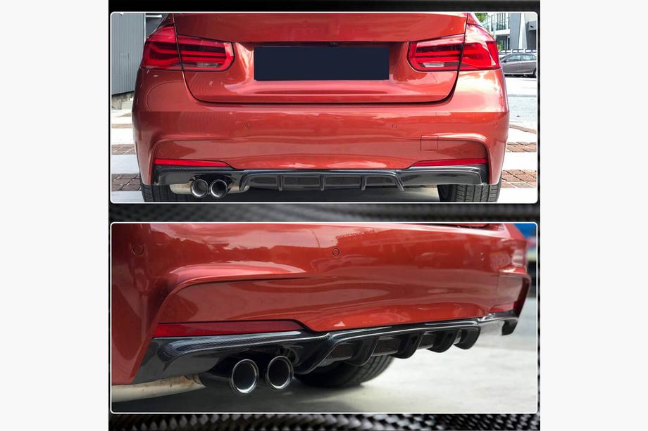 BMW 3-serie F30/F31 2012–2019 Bagkofanger diffuser V5 (til F30 M-Sport, Carbon) Foto 3
