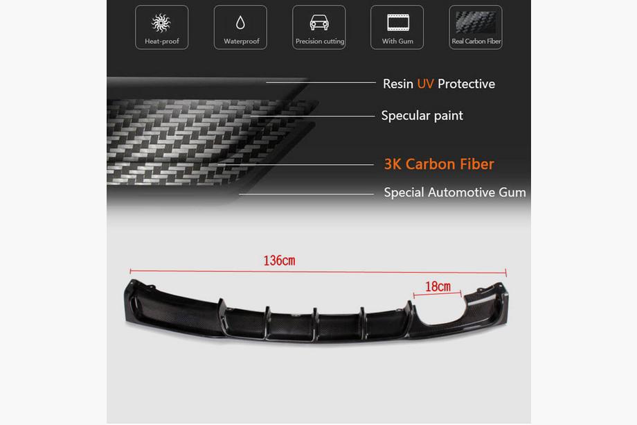 BMW 3-serie F30/F31 2012–2019 Bagkofanger diffuser V5 (til F30 M-Sport, Carbon) Foto 4
