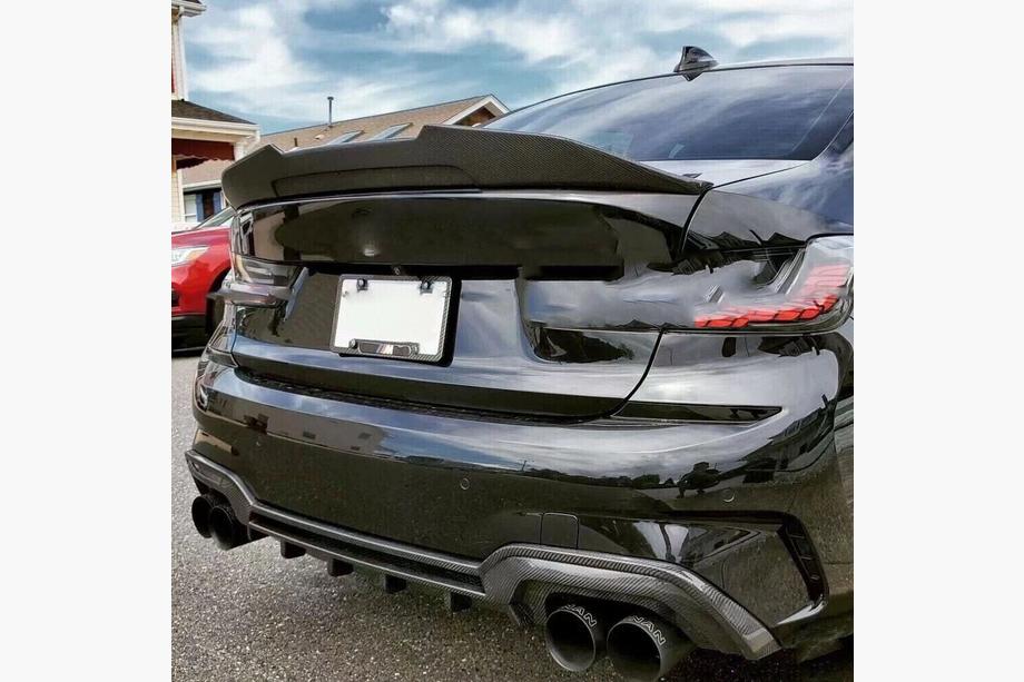 BMW 3-serie G20/G21 2018– Bagkofanger-diffuser V2 (til M-Sport 2018-2022, carbon) Foto 3