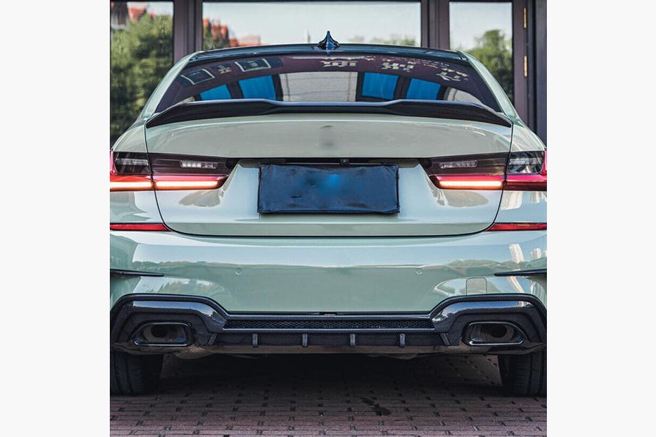 BMW 3-serie G20/G21 2018– Bagkofanger-diffuser V2 (til M-Sport 2018-2022, carbon) Foto 5