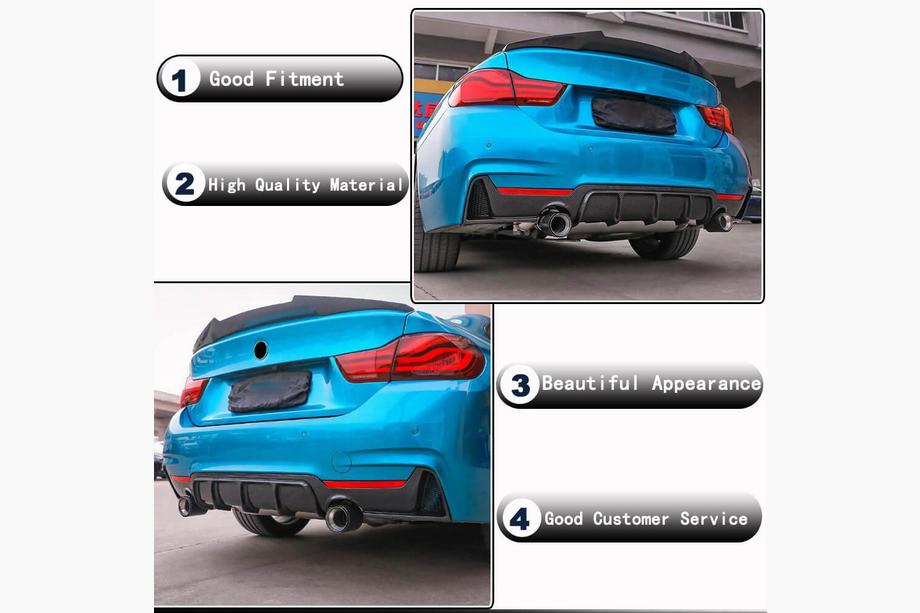 BMW 4-serie F32/F33/F36 2012–2020 Bagkofangerdiffuser V4 (til M-Sport, carbon) Foto 4