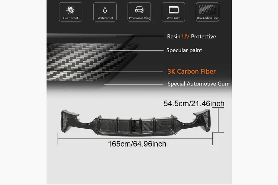 BMW 4-serie F32/F33/F36 2012–2020 Bagkofanger-diffuser V7 (til M-Sport, carbon) Foto 4