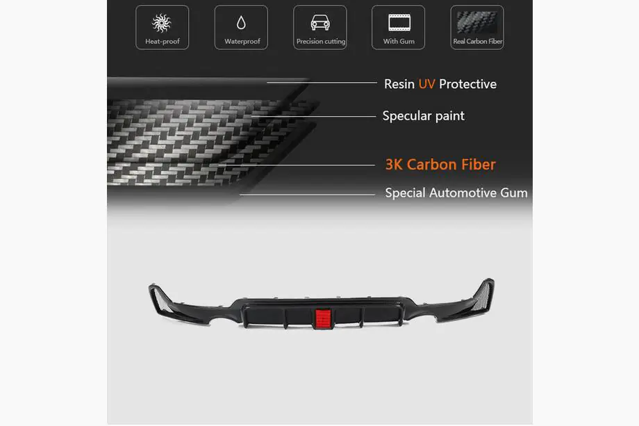 BMW 4-serie F32/F33/F36 2012–2020 Bagkofanger-diffuser V7 (til M-Sport, carbon) Foto 9
