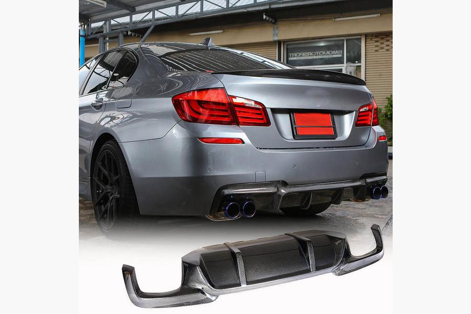 BMW 5-serie F10/F11 2010–2016 Kulfiber bagkofangerdiffuser V2 (M-Sport) Image
