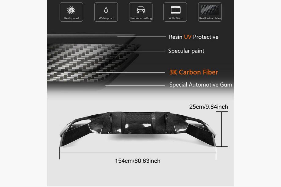 BMW 5-serie G30/G31 2017–2023 Bagkofangerdiffuser V4 (til M-Sport/M5 F90, carbon) Foto 15