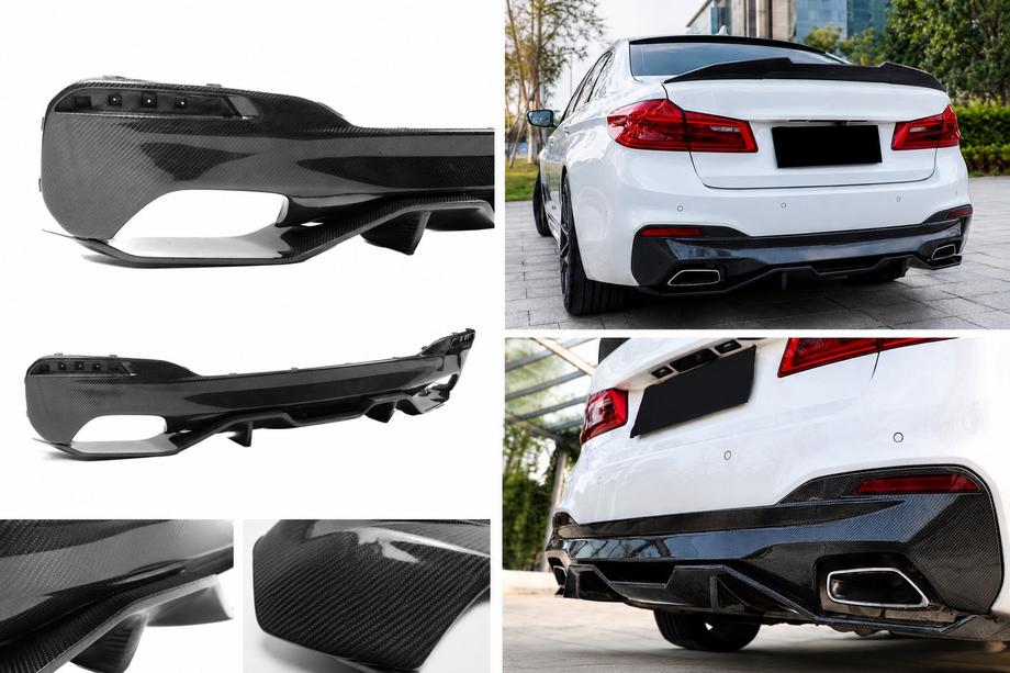 BMW 5-serie G30/G31 2017–2023 Bagkofangerdiffuser V4 (til M-Sport/M5 F90, carbon) Foto 1