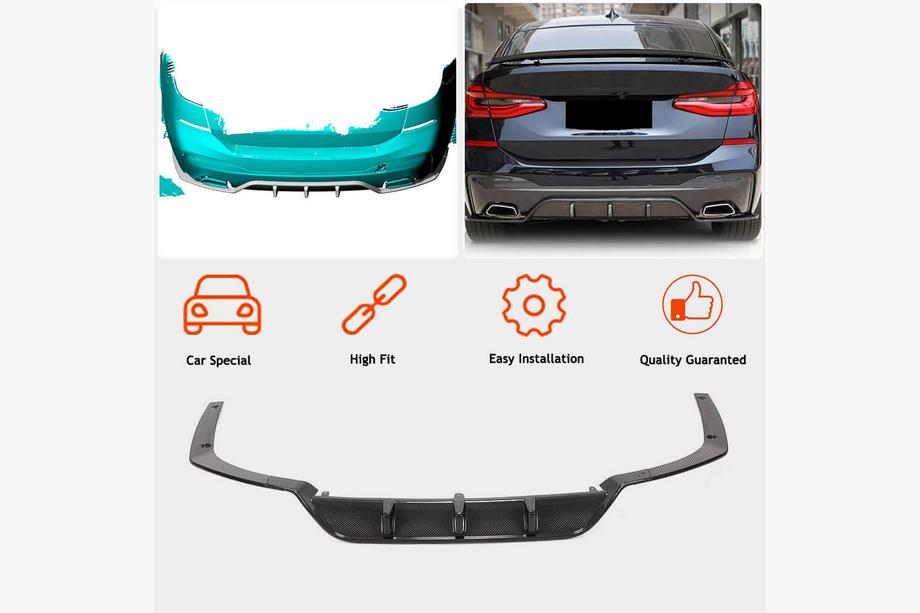 BMW 6-serie G32 2017– Bagkofanger-diffuser V2 (til M-Sport 2017-2020, carbon) Foto 2