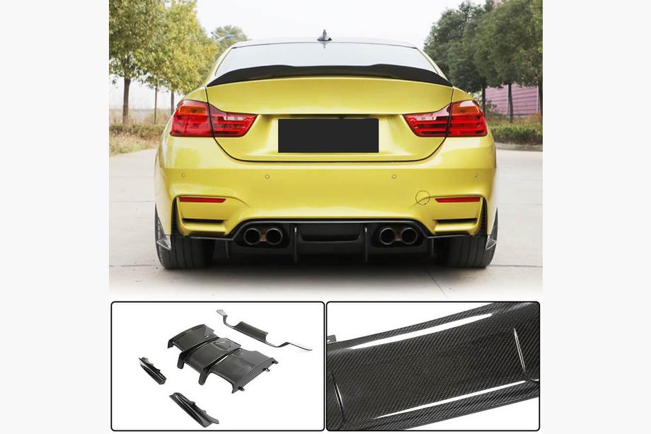 BMW 4-serie F32/F33/F36 2012–2020 Bageste kofangerdiffuser V1 (til F82/F83, carbon) Image