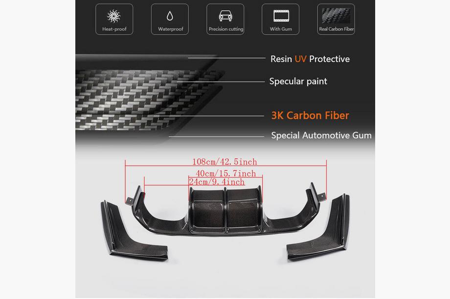 BMW 4-serie F32/F33/F36 2012–2020 Bagkofanger-diffuser V5 (til F82/F83, kulfiber) Foto 7