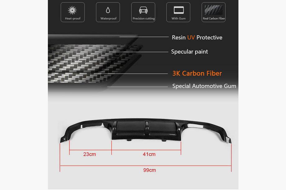 BMW 4-serie F32/F33/F36 2012–2020 Bagkofanger diffuser i carbon V9 (til F82/F83) Foto 6