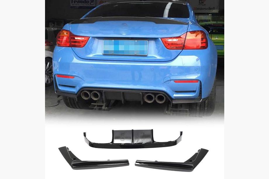 BMW 4-serie F32/F33/F36 2012–2020 Bageste kofangerdiffuser i carbon ABS V14 (til F82/F83) Foto 1