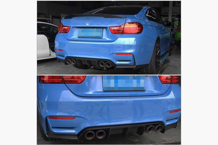 BMW 4-serie F32/F33/F36 2012–2020 Bageste kofangerdiffuser i carbon ABS V14 (til F82/F83) Foto 2