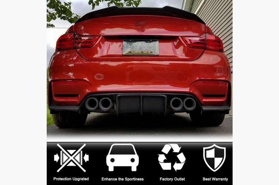 BMW 4-serie F32/F33/F36 2012–2020 Bageste kofangerdiffuser i carbon ABS V14 (til F82/F83) Foto 3