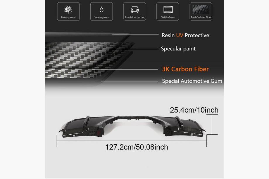 BMW 4-serie G22/23/26 2020– Bagkofanger-diffuser V2 (til G82/G83, carbon) Foto 5
