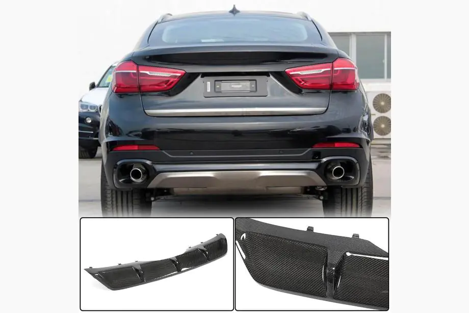 BMW X6 F16 2014–2019 Bagkofanger-diffuser V1 (til Base, carbon) Image