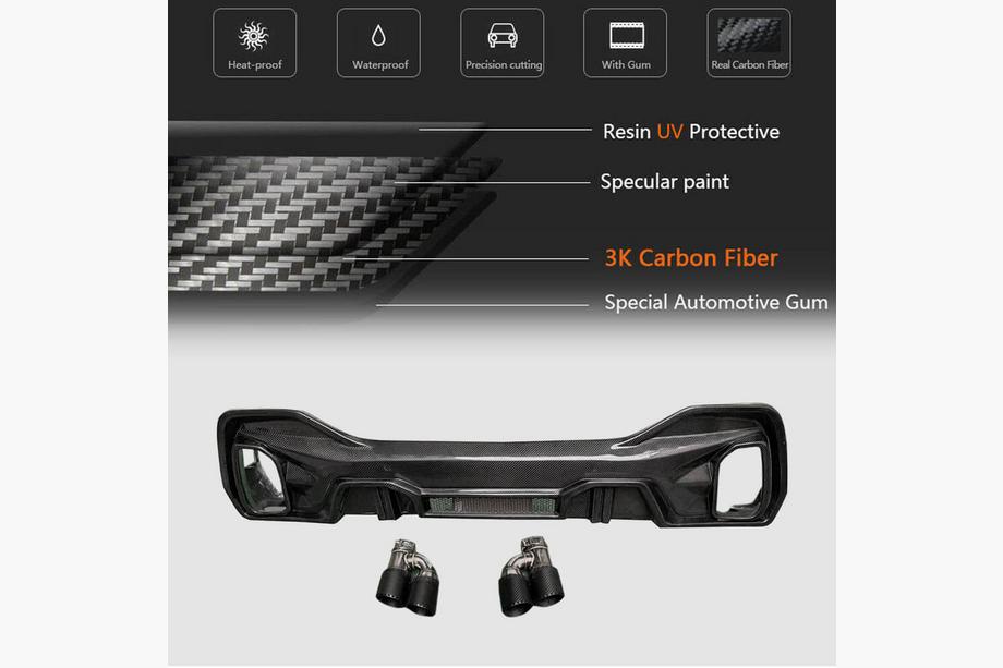 BMW X6 G06 2019–2027 Bagkofangerdiffuser (til M-Sport, 2018-2022, carbon) Foto 7