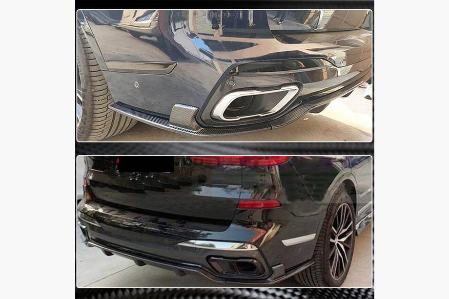BMW X7 G07 2019– Bageste kofanger diffuser (til M-Sport 2019-2022, carbon) Foto 12