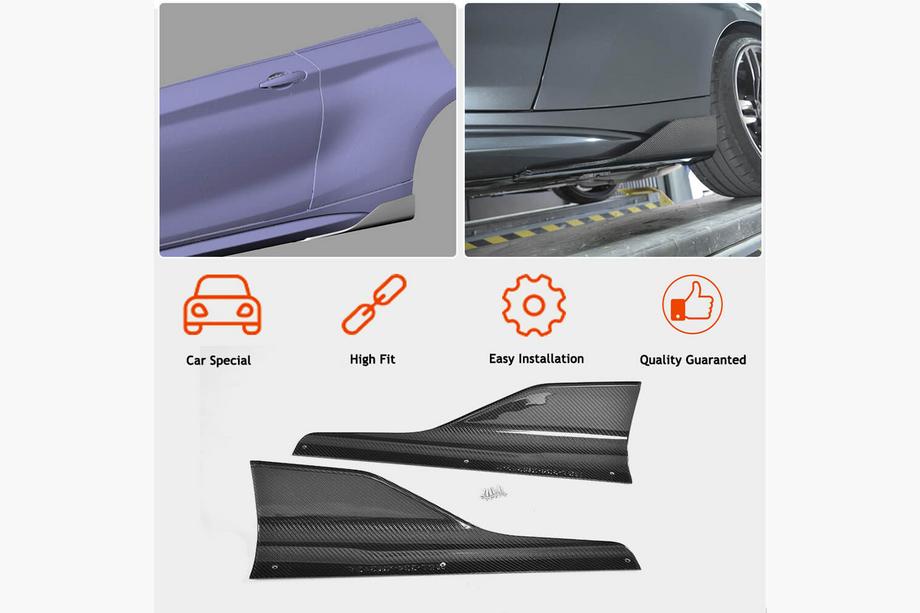 BMW 2-serie F22/F23 2014–2021 Kulfiber V5 sideskørter (til M-Competition) Foto 2