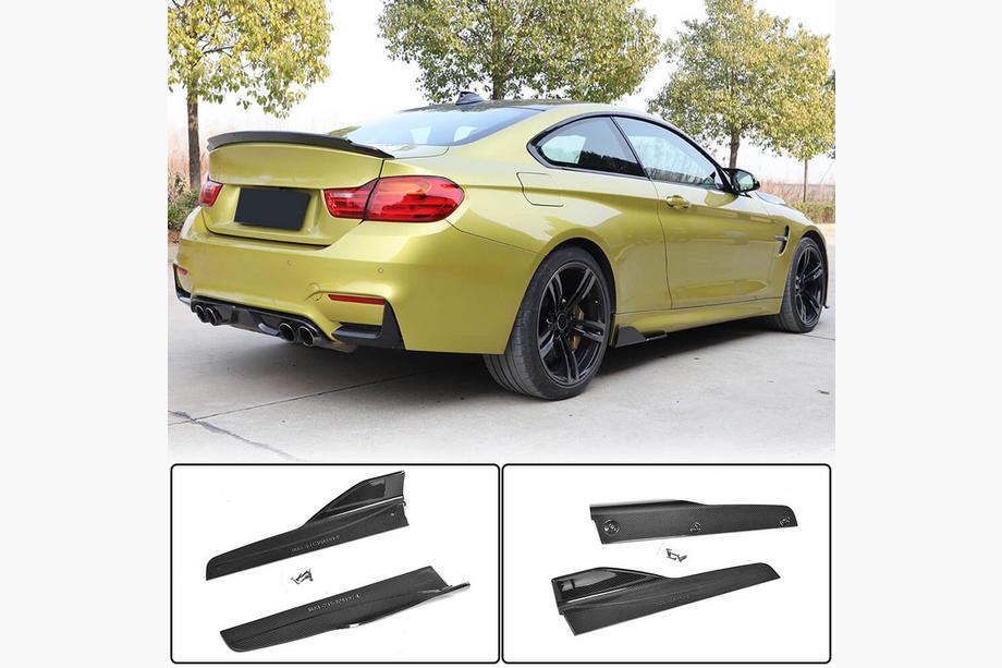 BMW 3-serie F30/F31 2012–2019 V3 sideskørteforlængere (til M3 sideskørter, carbon) Image