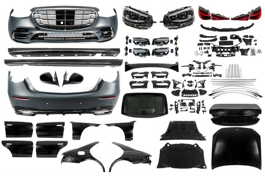 Mercedes S-Klasse W221 2005–2013 Facelift kit til W223 AMG Line (med dørhåndtag og indsatser) Image