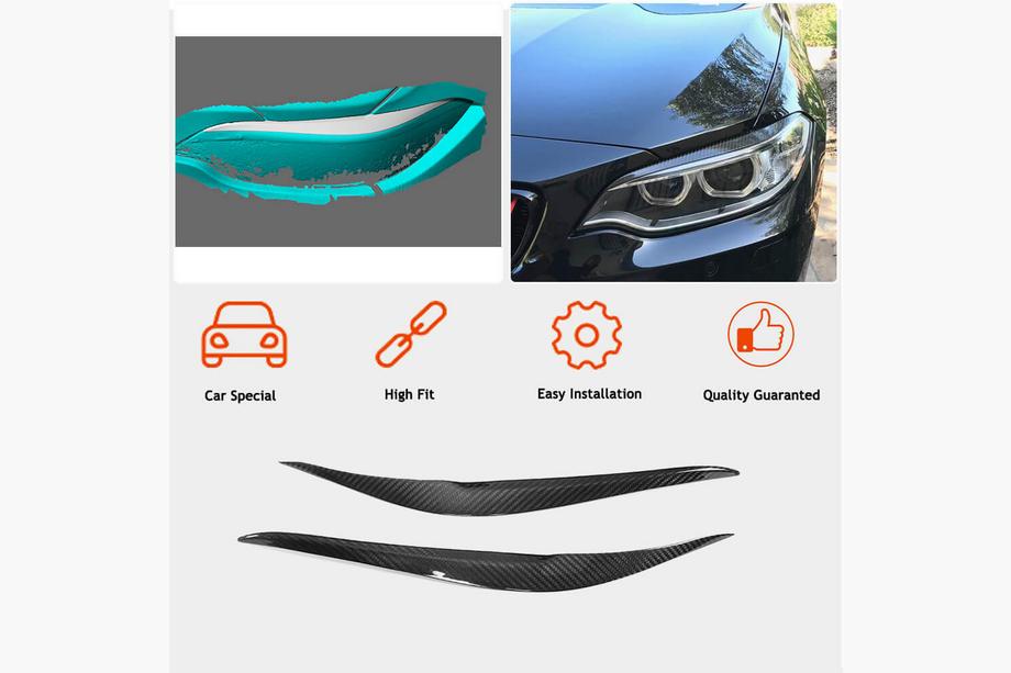 BMW 2-serie F22/F23 2014–2021 Forlygtevipper (Carbon) Foto 2