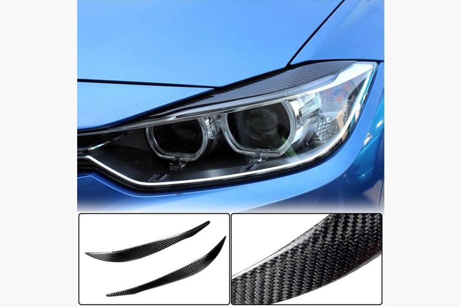 BMW 3-serie F30/F31 2012–2019 Forlygteøjenbryn V2 (til F30, kulfiber) Image