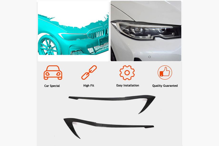 BMW 3-serie G20/G21 2018– Forlygteøjenlåg (2018-2022, Kulfiber) Foto 2