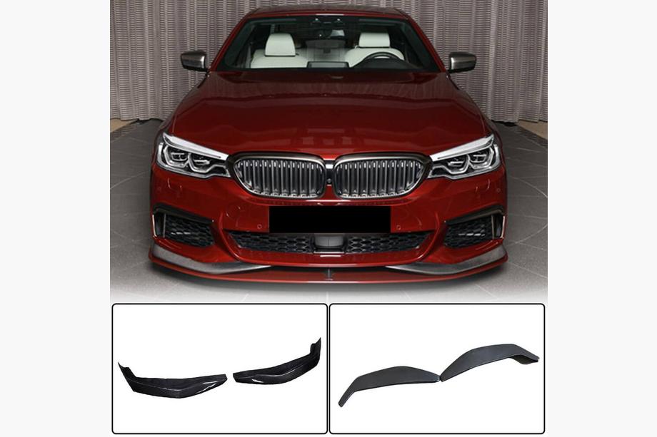 BMW 5-serie G30/G31 2017–2023 Frontbumper-læbe Flap V3 (til M-Sport 2017-2020, carbon) Image
