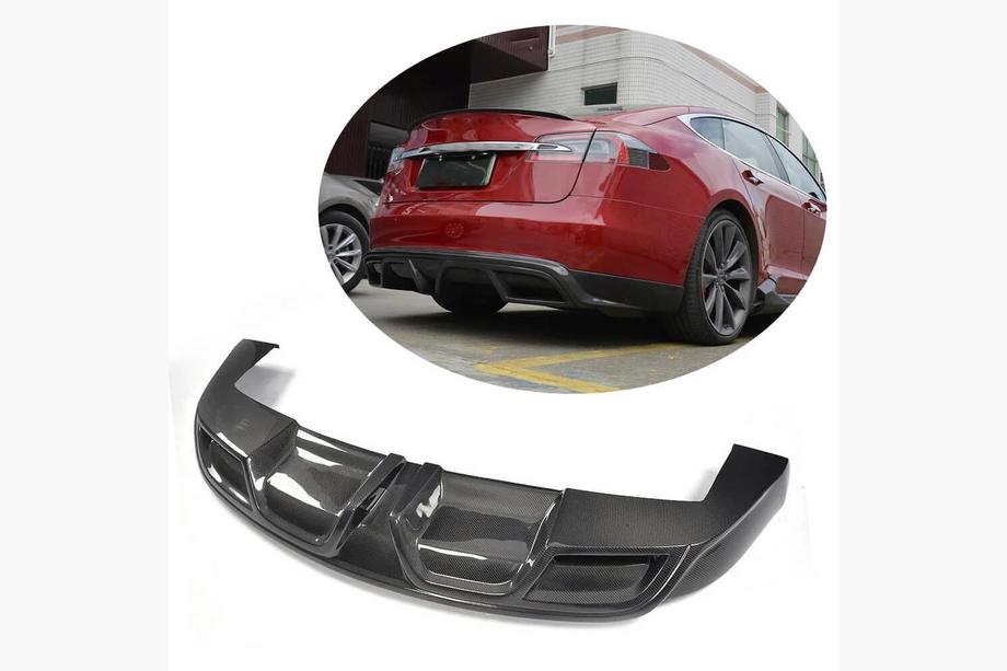 Tesla Model S 2012– Bagkofanger-diffuser V1 (2012-2016, kulfiber) Image