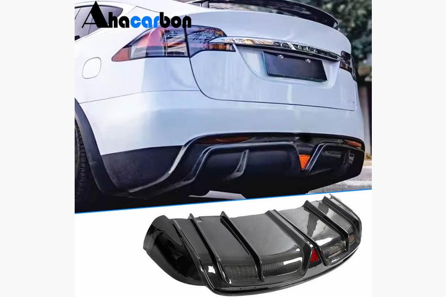 Tesla Model X 2015– Diffuser til bagkofanger (til Plaid 2021-2025, kulfiber) Image