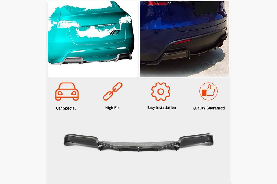 Tesla Model Y 2020– Bagkofanger-diffuser tør carbon V1 (2019-2021) Foto 2