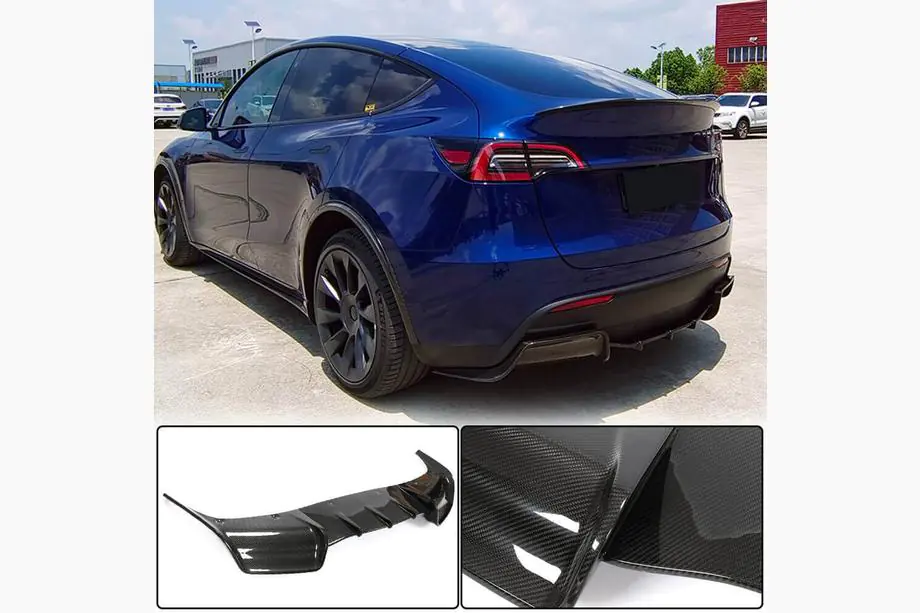 Tesla Model Y 2020– Bagkofanger diffuser V2 (2020-2025, kulfiber) Image
