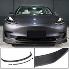 Tesla Model 3 2017– Front kofangerlæbe Lip V2 (2017-2023, kulfiber) foto 1