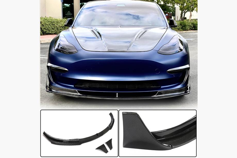 Tesla Model 3 2017– Kofangerlæbe til forreste kofanger Lip V3 (2017-2023, carbon) Image