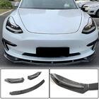 Tesla Model 3 2017– Frontlæbe til forreste kofanger Lip V5 (2017-2023, Carbon) foto 1