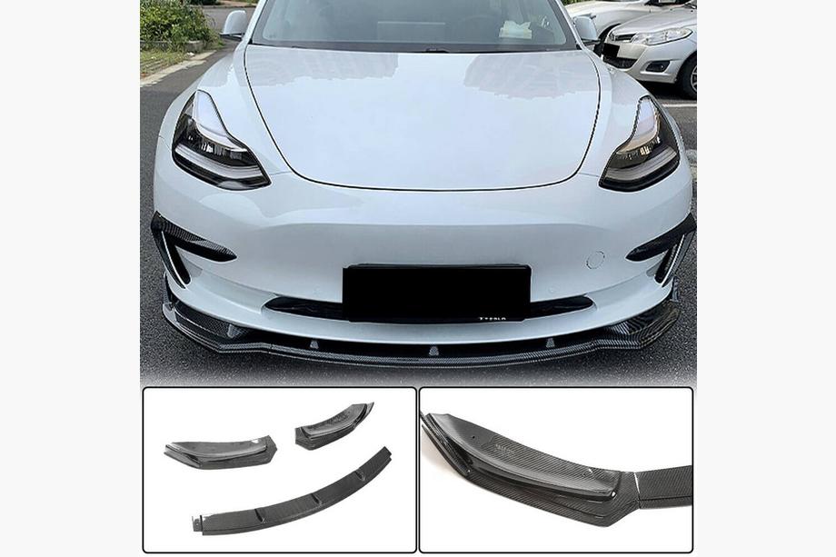 Tesla Model 3 2017– Frontlæbe til forreste kofanger Lip V5 (2017-2023, Carbon) Image