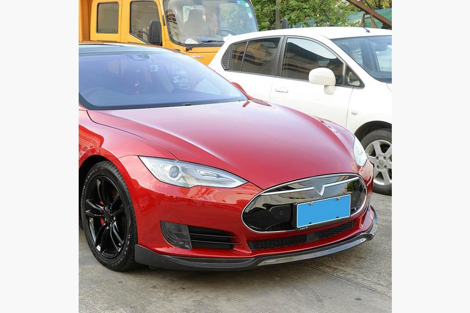 Tesla Model S 2012– Frontspoilerlæbe til for kofanger Lip V1 (2012-2016, Carbon) Foto 1