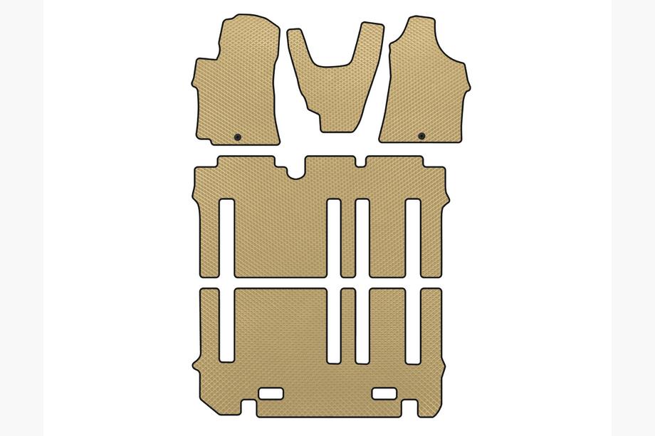 Hyundai H300, H1, Starex 2008–2020 EVA bilmåtter (komplet sæt til kabinen, beige) Image