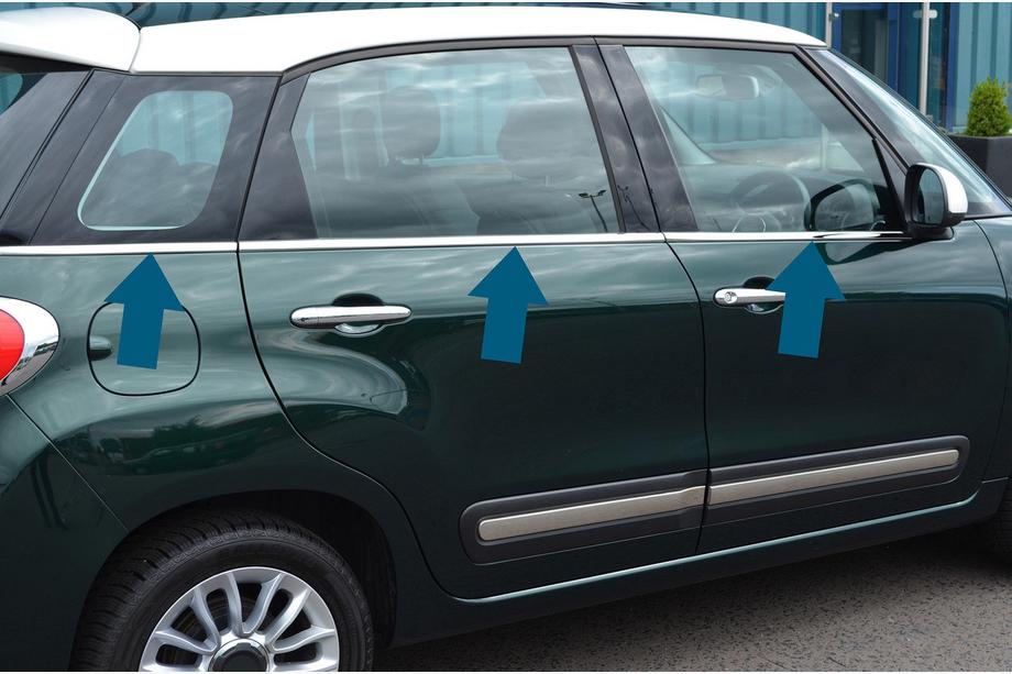 Fiat 500/500L 2013–2022 Vindueslister (6 stk., rustfrit stål) Foto 2