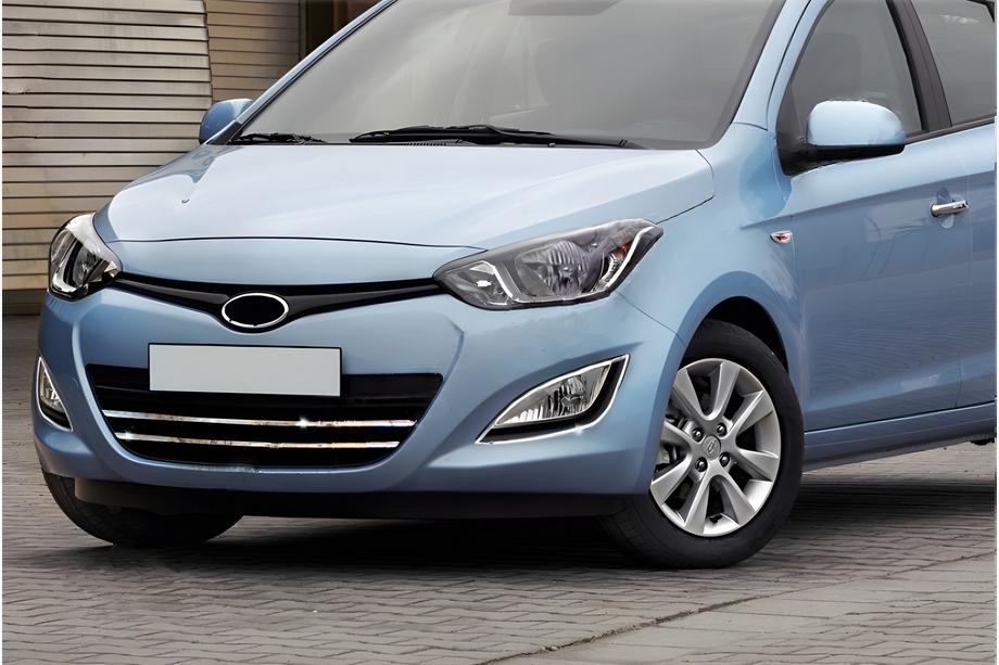 Hyundai I-20 2012–2014 Lister til kølergrill (2 stk., rustfrit stål) Image