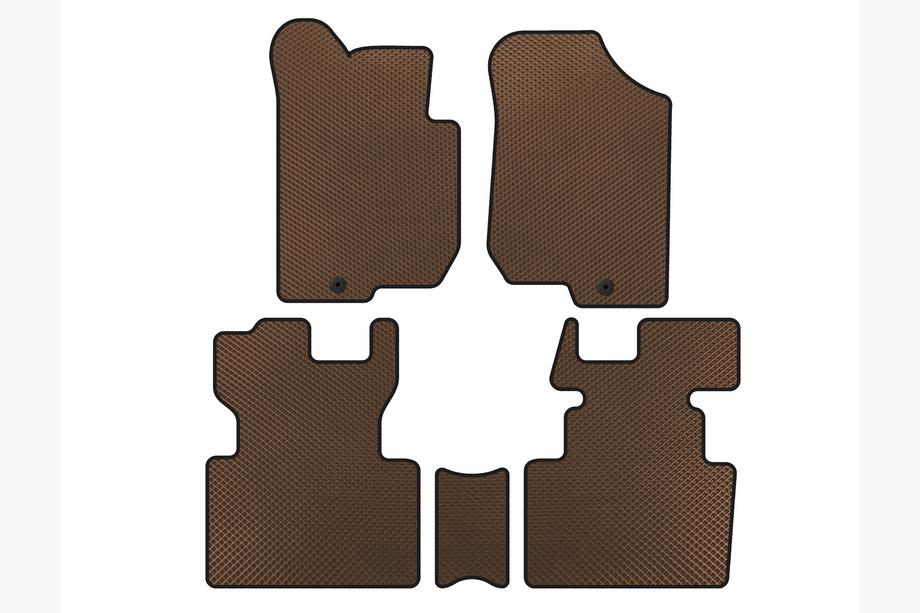 Kia Carens 1999–2012 EVA gulvmåtter (2006-2012, 2 rækker, 7-personers, brun) Image
