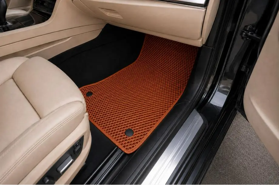 BMW 7-serie F01/F02 2008–2015 EVA gulvmåtter (til F01, orange) Foto 2