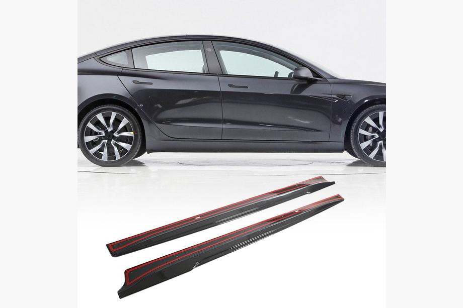Tesla Model 3 2017– Sideskørt-extensions V1 (2017-2023, Carbon) Image