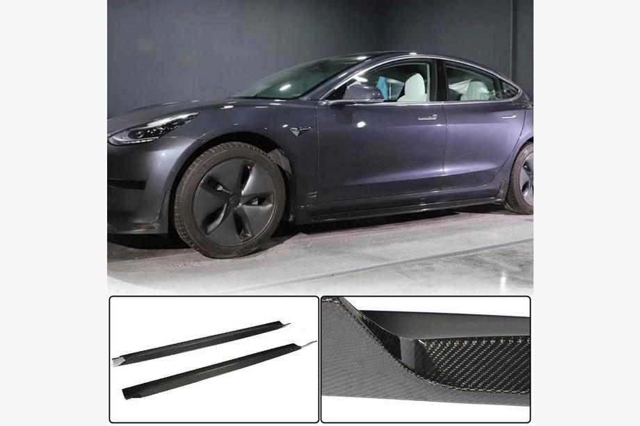 Tesla Model 3 2017– Sideskørter V4 (2017-2023, carbon) Image
