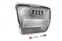 Audi A6 C6 2004–2011 Frontgrill i RS-stil (grå med krom) foto 2