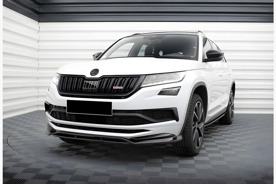 Skoda Kodiaq 2016–2023 DPT front kofangerlæbe (højglans sort) Foto 2