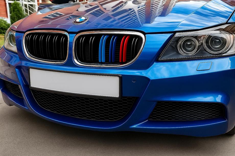 BMW 3-serie E90/E91 2005–2011 M-Look nyregrill (til E-90/91 2008-2011, M-Color med kromkant) Foto 1
