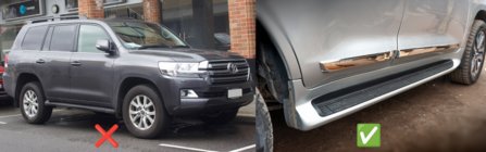 Toyota Land Cruiser 200 2007–2021 Forreste stænklapper (2 stk., til dørtrin med belysning) foto 2