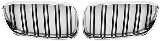BMW 3-serie E92/E93 2006–2013 M-Look nyregrill (til 2010-2013, blank sort med kromkant) foto 2